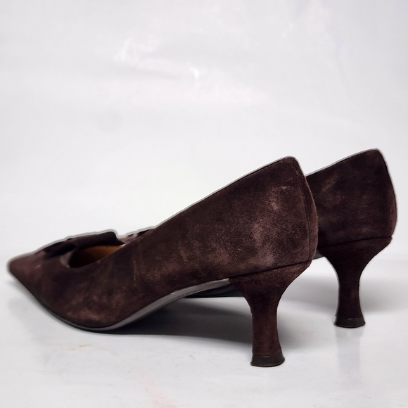 STUART WEITZMAN Brown Suede Kitten 2” Heel Shoes 6.5M - Picture 5 of 10